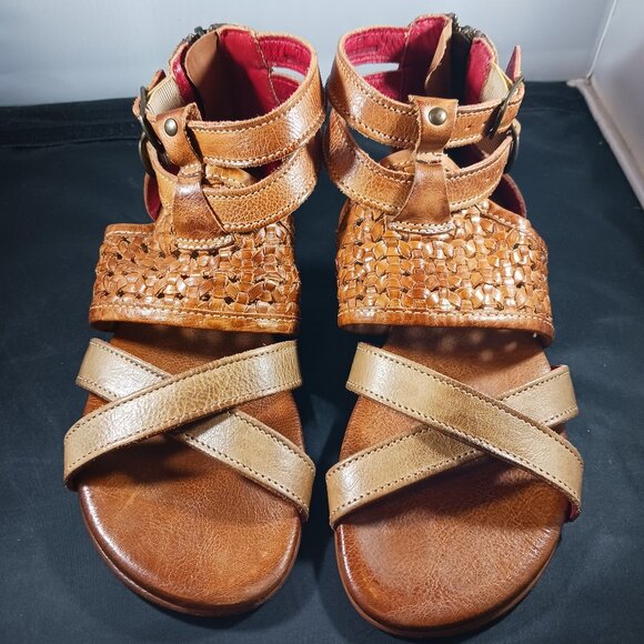 Bed|Stu Gladiator Brown Leather Sandal's Size 7 - Picture 3 of 11